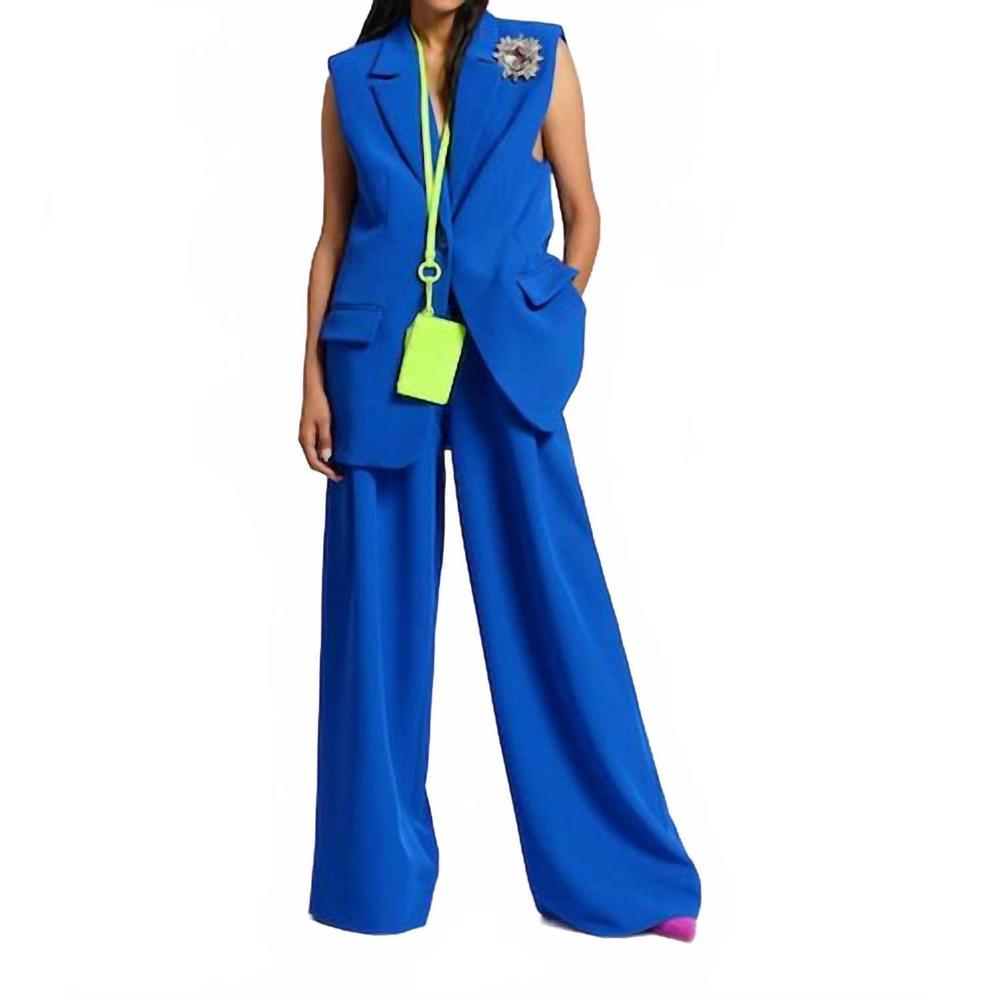 NEW ESSENTIEL ANTWERP dolan sleeveless blazer in blue